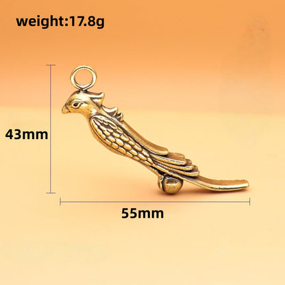 Vintage Brass Phoenix Pendant - Handcrafted Bird Charm for Necklaces, Symbol of Rebirth & Elegance