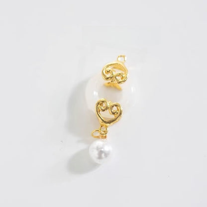 4PCS 11x6.5mm 24K Gold Plated Brass Ruyi Donut Bail | Lucky Jade Pendant Connector for DIY Jewelry Making