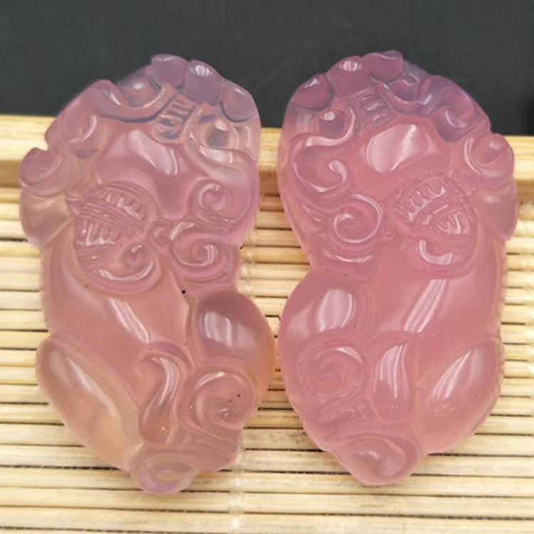 Natural Agate Pixiu Pendant, Hand Carved Chinese Amulet, Stone Pixiu Charm for Protection, Lucky Talisman for DIY Jewelry Making