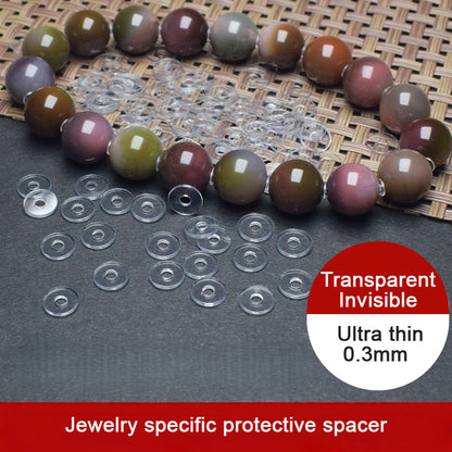 1000PCS DIY Transparent Spacer Beads, Clear Round Beads for Jewelry Making, Invisible Spacer for Bracelets Necklaces Crafts