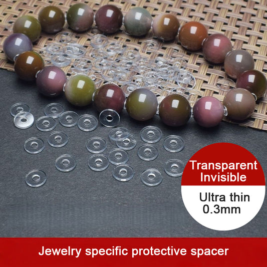 1000PCS DIY Transparent Spacer Beads, Clear Round Beads for Jewelry Making, Invisible Spacer for Bracelets Necklaces Crafts