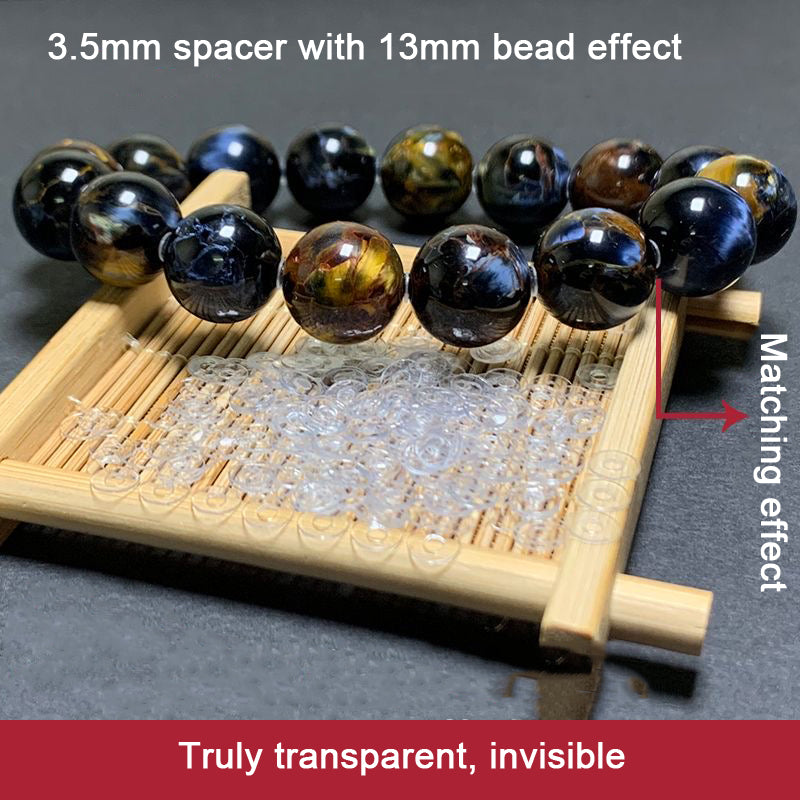1000PCS DIY Transparent Spacer Beads, Clear Round Beads for Jewelry Making, Invisible Spacer for Bracelets Necklaces Crafts