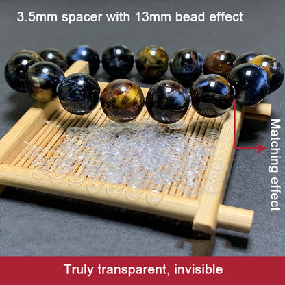 1000PCS DIY Transparent Spacer Beads, Clear Round Beads for Jewelry Making, Invisible Spacer for Bracelets Necklaces Crafts