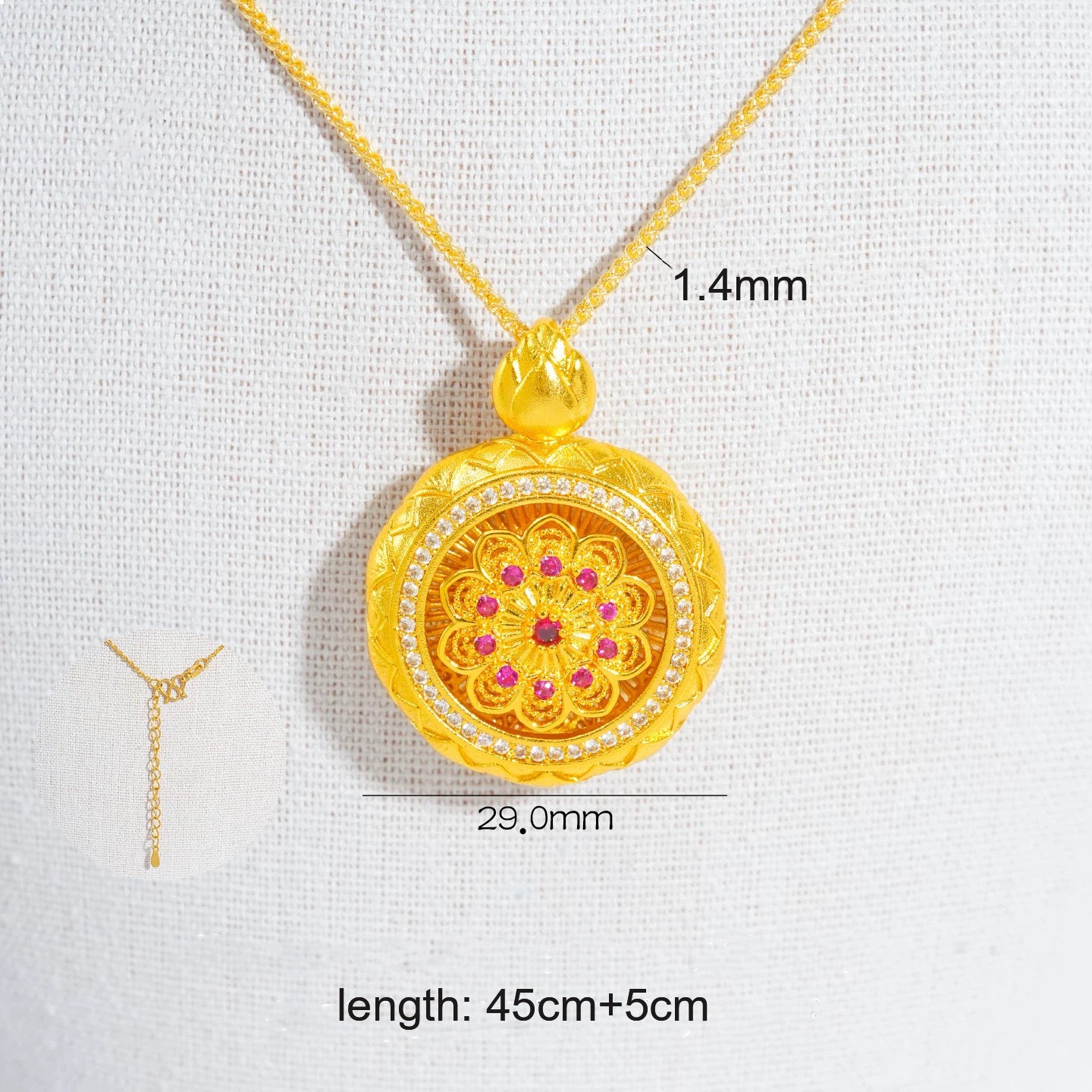 Sandal Gold Six-Word Mantra Lotus Compass Spinner Pendant | Rotatable Spiritual Jewelry for DIY Crafts