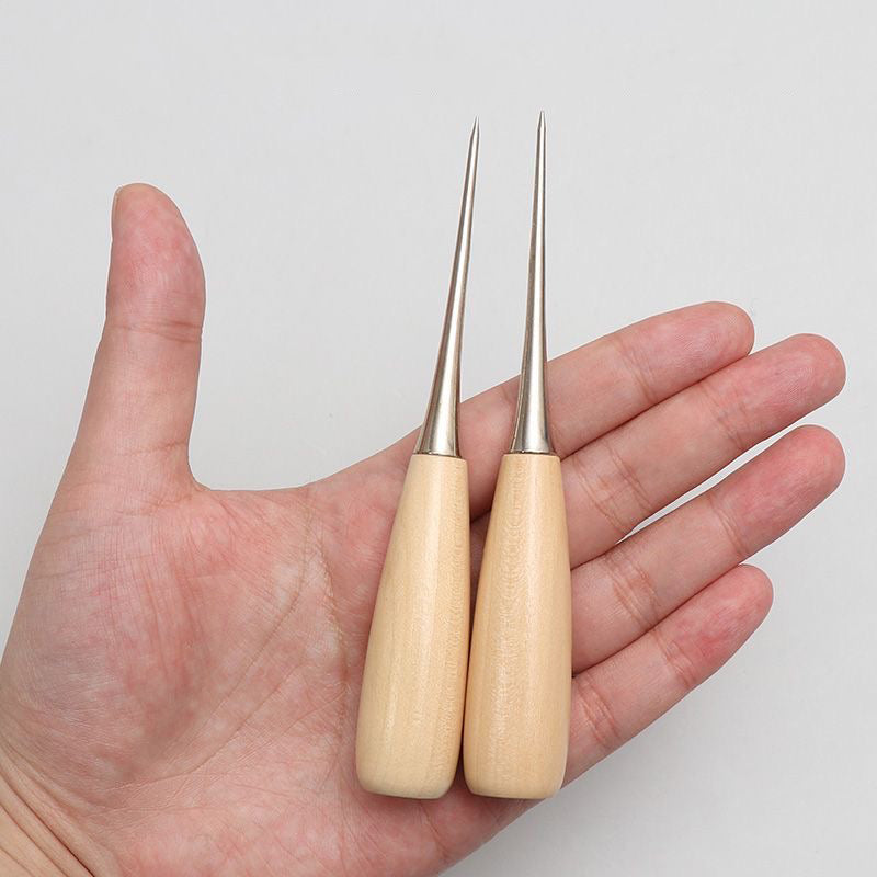 Stainless Steel Awl with Wood Handle - DIY Craft Tool for Jewelry & Leatherworking, 1 Piece