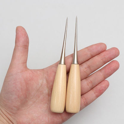 Stainless Steel Awl with Wood Handle - DIY Craft Tool for Jewelry & Leatherworking, 1 Piece