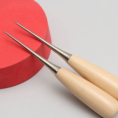 Stainless Steel Awl with Wood Handle - DIY Craft Tool for Jewelry & Leatherworking, 1 Piece