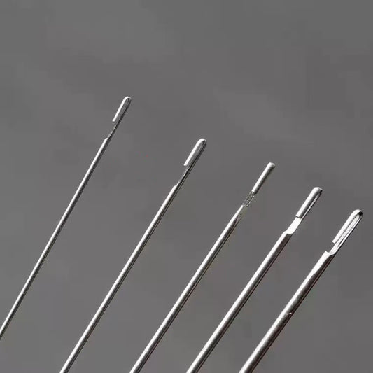 17cm Middle Open Eye Beading Needles, 0.4mm & 0.7mm Stainless Steel Big Eye Threading Needle for Seed Beads Pearl Bracelet Necklace DIY Jewelry Making Tools