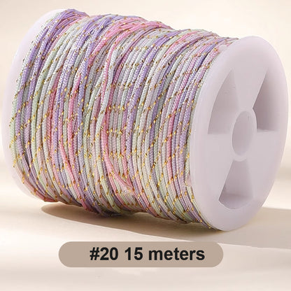 0.8mm  Magic Shine Jade Braid String - Gold Gradient Braiding Rope Material Pack for DIY Bracelet Making