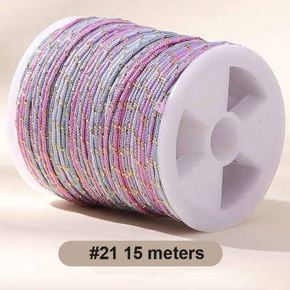 0.8mm  Magic Shine Jade Braid String - Gold Gradient Braiding Rope Material Pack for DIY Bracelet Making