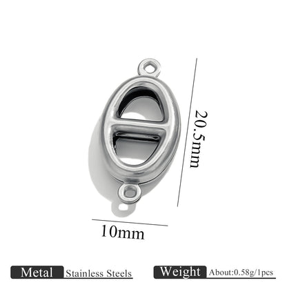 10PCS Stainless Steel Double-Hole Connector| Heart & Star Shapes | DIY Jewelry Connectors for Bracelets & Necklaces
