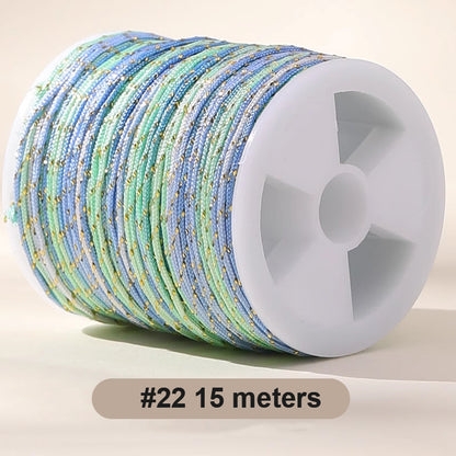 0.8mm  Magic Shine Jade Braid String - Gold Gradient Braiding Rope Material Pack for DIY Bracelet Making