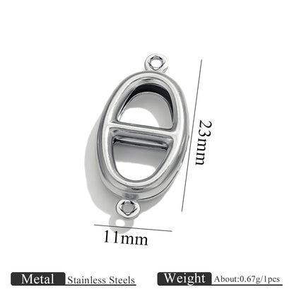 10PCS Stainless Steel Double-Hole Connector| Heart & Star Shapes | DIY Jewelry Connectors for Bracelets & Necklaces
