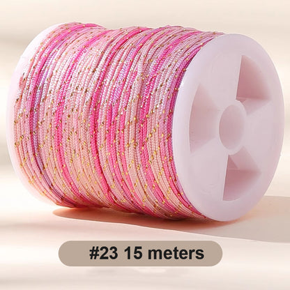 0.8mm  Magic Shine Jade Braid String - Gold Gradient Braiding Rope Material Pack for DIY Bracelet Making