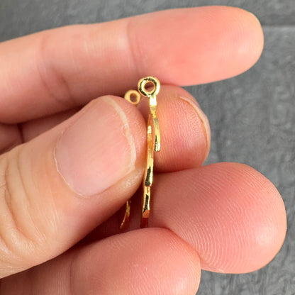 24K Real Gold Plated Copper Leaf Branch Charms, Gold Twig Pendants for Jewelry Making