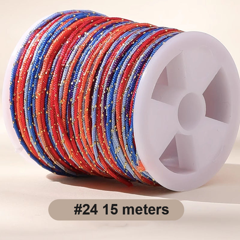 0.8mm  Magic Shine Jade Braid String - Gold Gradient Braiding Rope Material Pack for DIY Bracelet Making