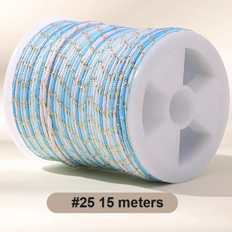 0.8mm  Magic Shine Jade Braid String - Gold Gradient Braiding Rope Material Pack for DIY Bracelet Making