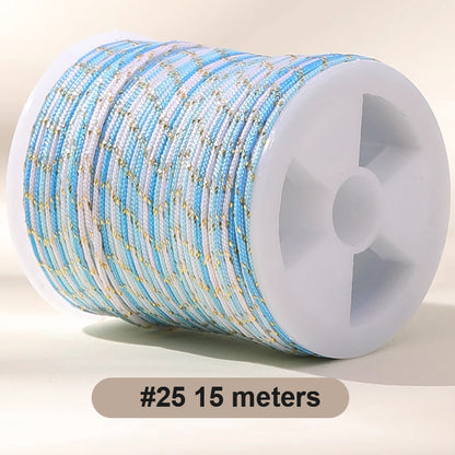 0.8mm  Magic Shine Jade Braid String - Gold Gradient Braiding Rope Material Pack for DIY Bracelet Making