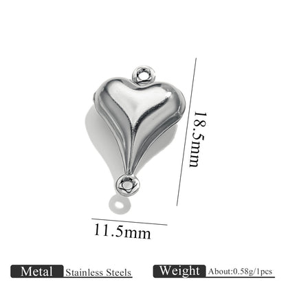 10PCS Stainless Steel Double-Hole Connector| Heart & Star Shapes | DIY Jewelry Connectors for Bracelets & Necklaces