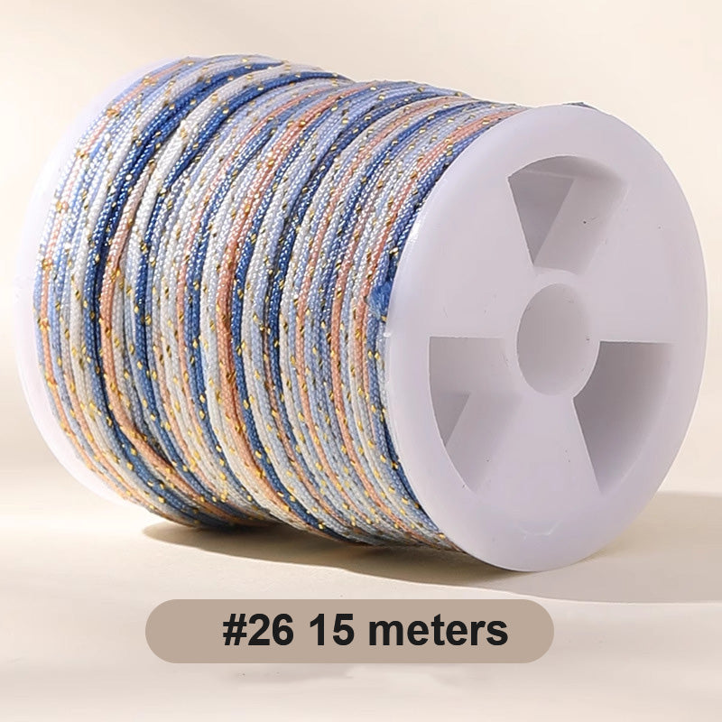 0.8mm  Magic Shine Jade Braid String - Gold Gradient Braiding Rope Material Pack for DIY Bracelet Making