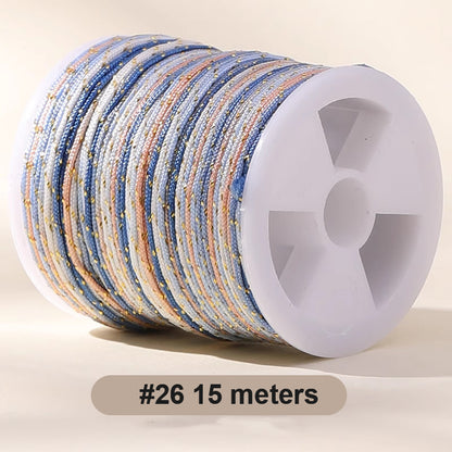 0.8mm  Magic Shine Jade Braid String - Gold Gradient Braiding Rope Material Pack for DIY Bracelet Making