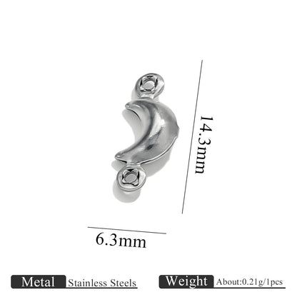 10PCS Stainless Steel Double-Hole Connector| Heart & Star Shapes | DIY Jewelry Connectors for Bracelets & Necklaces