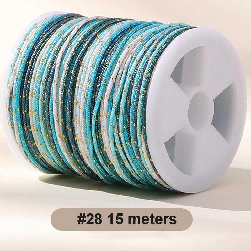 0.8mm  Magic Shine Jade Braid String - Gold Gradient Braiding Rope Material Pack for DIY Bracelet Making