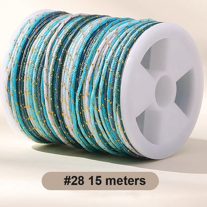 0.8mm  Magic Shine Jade Braid String - Gold Gradient Braiding Rope Material Pack for DIY Bracelet Making