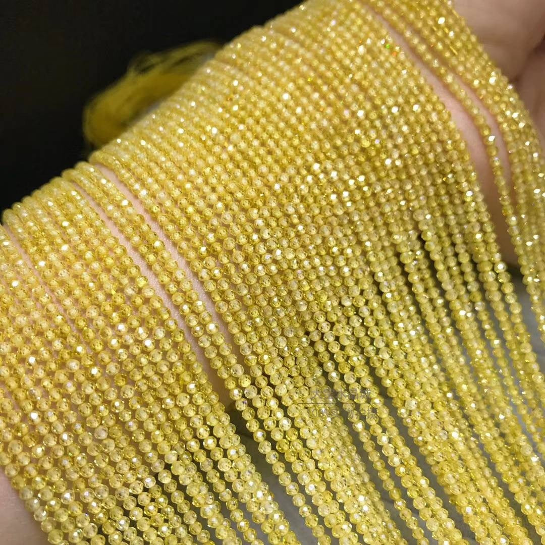 3mm Faceted Zircon Loose Beads - Sparkling Gemstone Beads for DIY Jewelry, Bracelet Necklace Craft Supplies