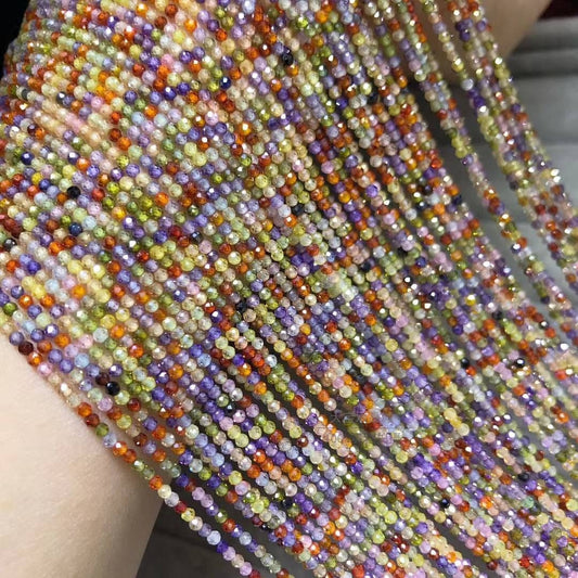 3mm Faceted Zircon Loose Beads - Sparkling Gemstone Beads for DIY Jewelry, Bracelet Necklace Craft Supplies