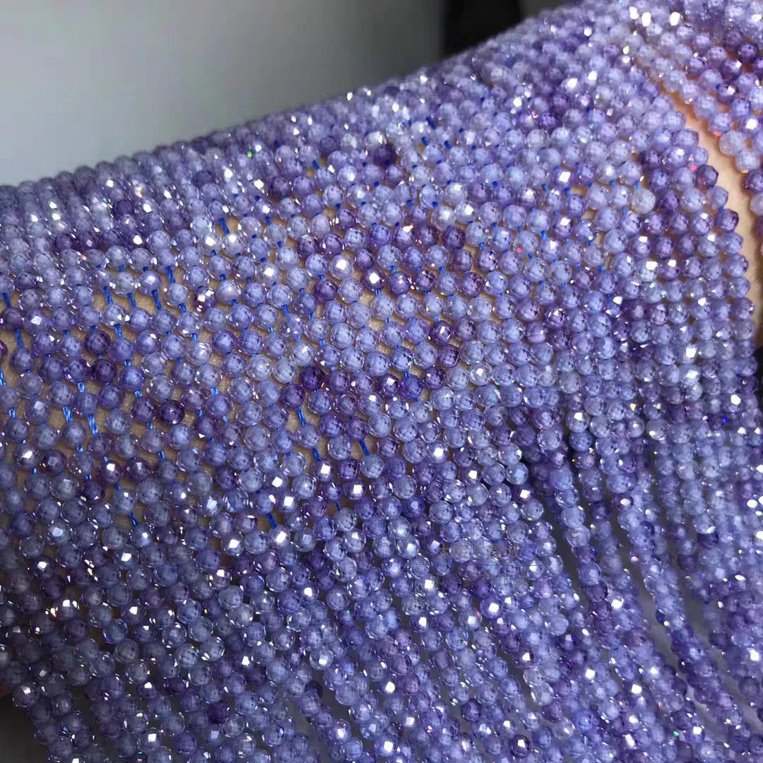 3mm Faceted Zircon Loose Beads - Sparkling Gemstone Beads for DIY Jewelry, Bracelet Necklace Craft Supplies