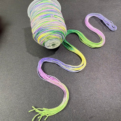 1.0mm Colorful Gradient Cotton Cord, 18-Strand Durable Thread, DIY Bracelet String, Handwoven Craft Rope, Strong Wear-Resistant Jewelry Making Cord,130 Meters Per Roll
