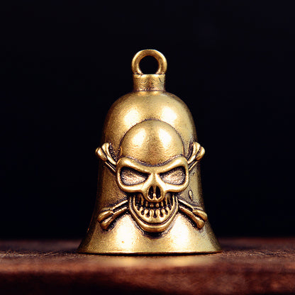 Vintage Brass Skull Bell, Handcrafted Charm, Perfect for Gothic Jewelry & Wind Chimes