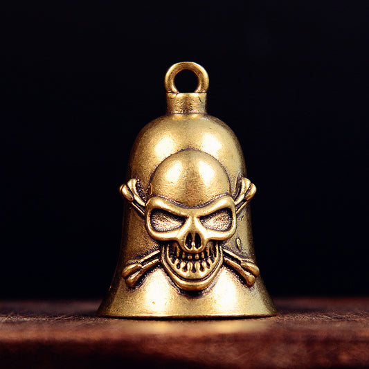 Vintage Brass Skull Bell, Handcrafted Charm, Perfect for Gothic Jewelry & Wind Chimes