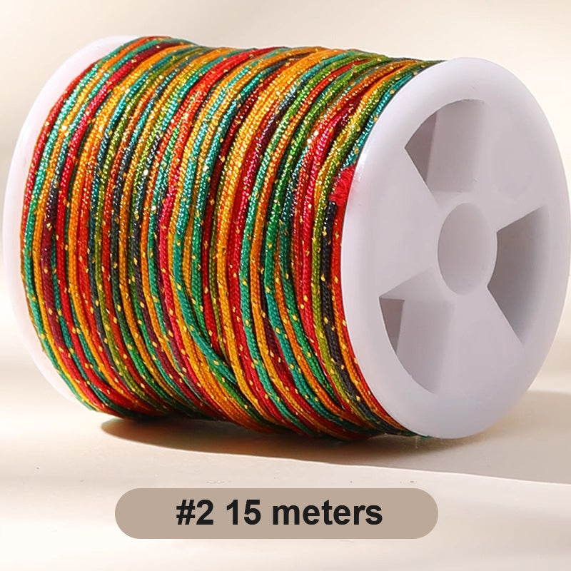 0.8mm  Magic Shine Jade Braid String - Gold Gradient Braiding Rope Material Pack for DIY Bracelet Making