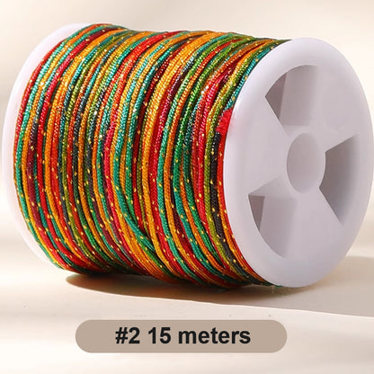 0.8mm  Magic Shine Jade Braid String - Gold Gradient Braiding Rope Material Pack for DIY Bracelet Making