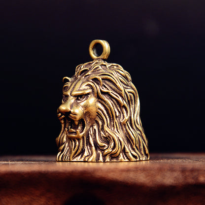 Vintage Brass Lion Bell, Handcrafted Animal Charm, Perfect for Jewelry Making & Wind Chimes