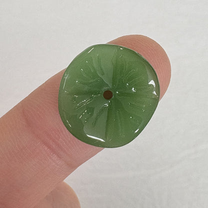 20PCS 16mm Glass Lotus Leaf Beads, Handmade Lampwork Charms for DIY Jewelry Making, Floral Craft Supplies
