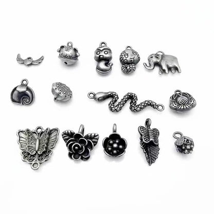 A Series of Charm 3：10PCS Vintage Animal Flower Butterfly Charms, Retro Jewelry Pendant, Antique Style Alloy Connector for DIY Necklace Bracelet Earrings
