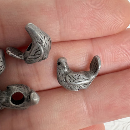 10PCS Vintage Bird Spacer Beads, Retro Small Bird Charm for Jewelry Making