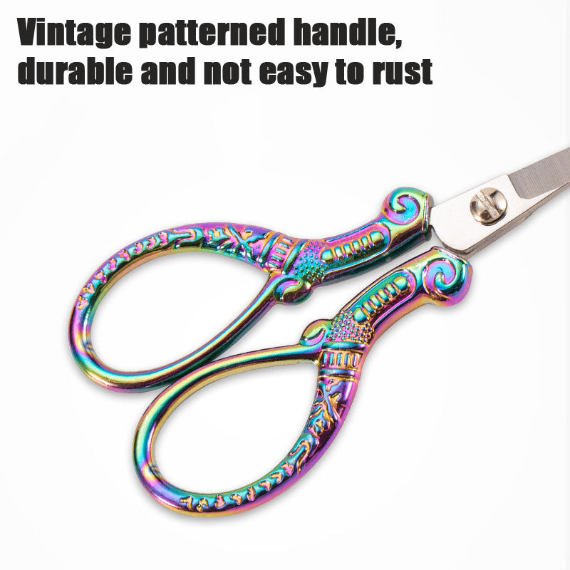 Vintage Stainless Steel Sewing Scissors, Retro Thread Snips, Small Handcraft Shears for Embroidery, DIY Needlework & Home Use