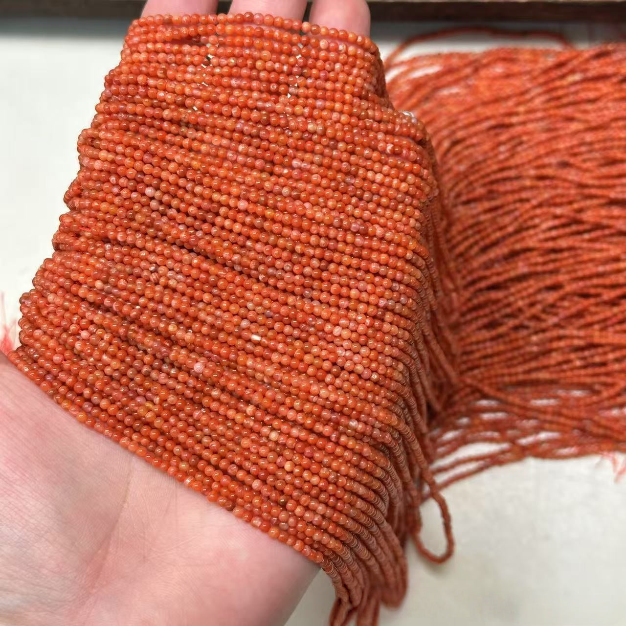 2mm Natural NanHong Agate Semi-Finished Loose Beads | Gemstone Beads for Jewelry Making