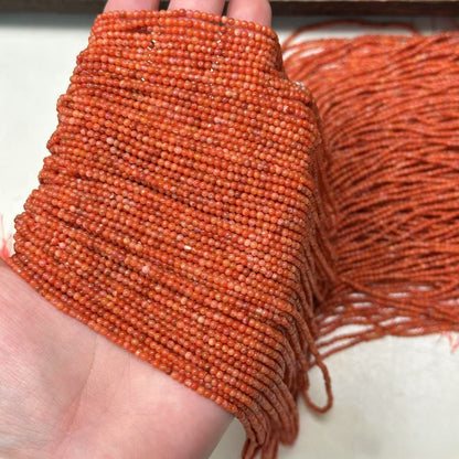 2mm Natural NanHong Agate Semi-Finished Loose Beads | Gemstone Beads for Jewelry Making