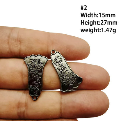A Series of Charm 4: 10PCS Dark Gothic Black Flower Animal Pendants, Vintage Charm for DIY Jewelry, Retro Dark Style Pendant for Necklace or Earrings