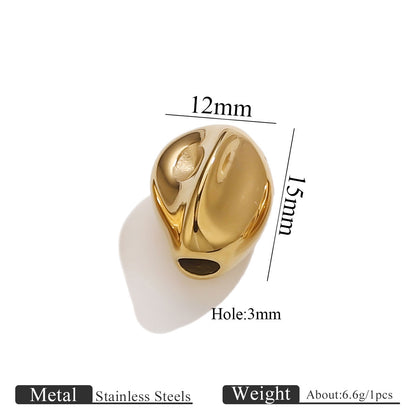 18K Gold Plated Titanium/Stainless Steel Beads | Large Hole Diamond Shaped Gemstone Chips | Loose Beads for Bracelets & Necklaces