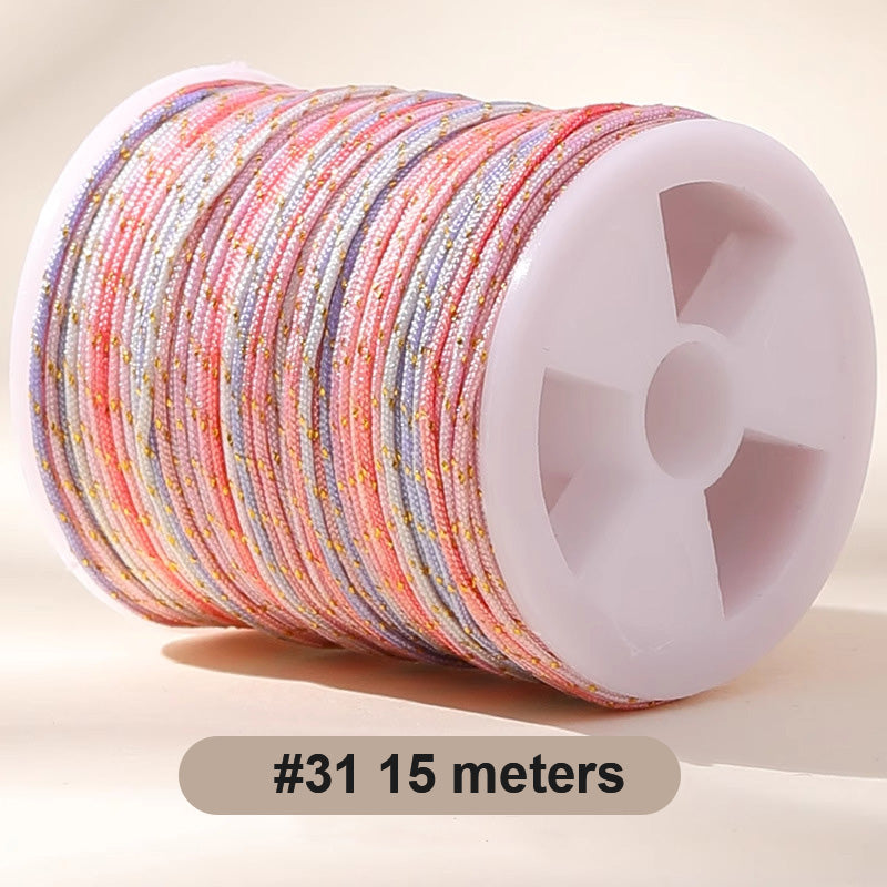 0.8mm  Magic Shine Jade Braid String - Gold Gradient Braiding Rope Material Pack for DIY Bracelet Making