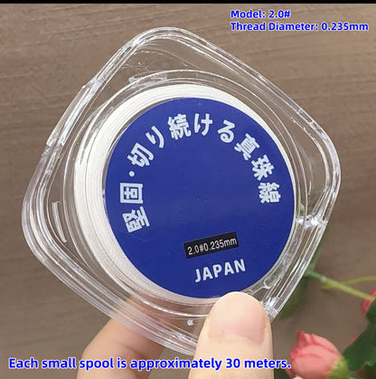 Premium  High‑Strength Japanese Pearl Thread, Durable Stringing Cord for Pearl Necklace Repair
