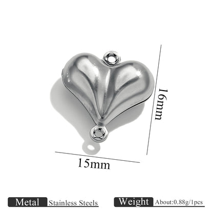 10PCS Stainless Steel Double-Hole Connector| Heart & Star Shapes | DIY Jewelry Connectors for Bracelets & Necklaces