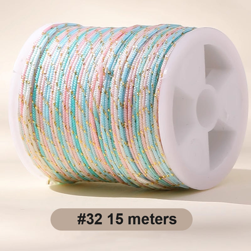 0.8mm  Magic Shine Jade Braid String - Gold Gradient Braiding Rope Material Pack for DIY Bracelet Making