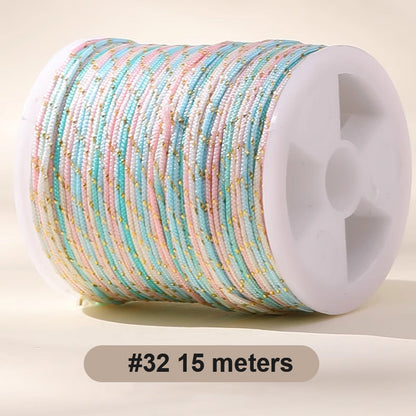 0.8mm  Magic Shine Jade Braid String - Gold Gradient Braiding Rope Material Pack for DIY Bracelet Making